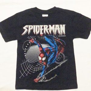 T-shirt Spider-Man graphic boys new size 4 cotton short sleeve navy Cygnus
